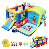 7-in-1 Inflatable Bounce House With Ball Pit Obstacles - Omega Lifestyles