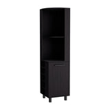 Modern Black MDF Corner Bar Cabinet With Wine Rack - Omega Lifestyles