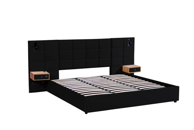 King Velvet Upholstered Hydraulic Storage Platform Bed Frame - Omega Lifestyles
