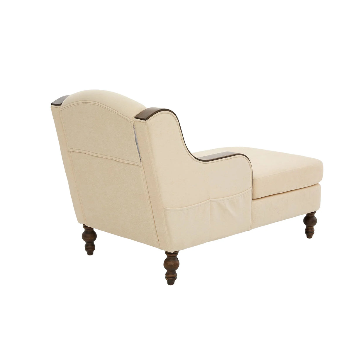 Beige Chenille Upholstered Wide Seat Lounge Chair - Omega Lifestyles