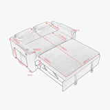 Velvet Pull Out Sofa Bed With Adjustable Backrest - Omega Lifestyles