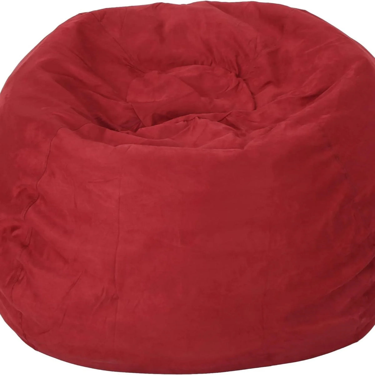 Large Red Microsuede High-Density Shredded Foam Bean Bag Chair - Omega Lifestyles