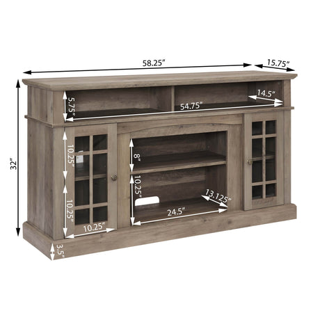 American Traditional Gray Wash Fireplace TV Stand Console - Sleep Galleria