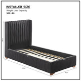 Twin Upholstered Corduroy Fabric Bed Frame - Omega Lifestyles