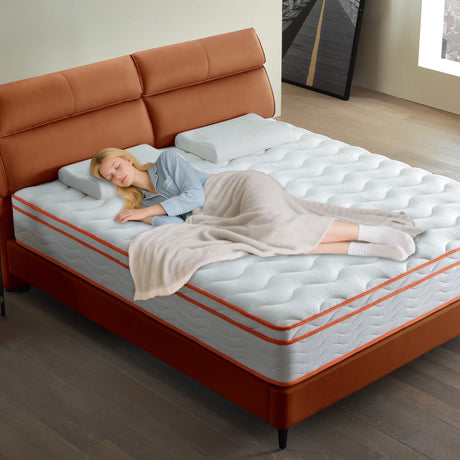 Queen Medium 12-Inch Hybrid Memory Foam Pocket Spring Mattress - Omega Lifestyles