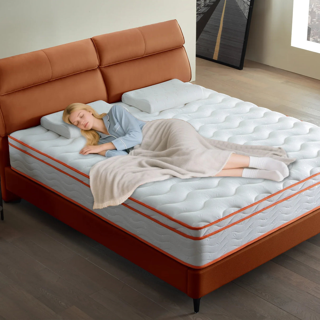 King Medium Firm 12-Inch Hybrid Memory Foam Mattress - Omega Lifestyles