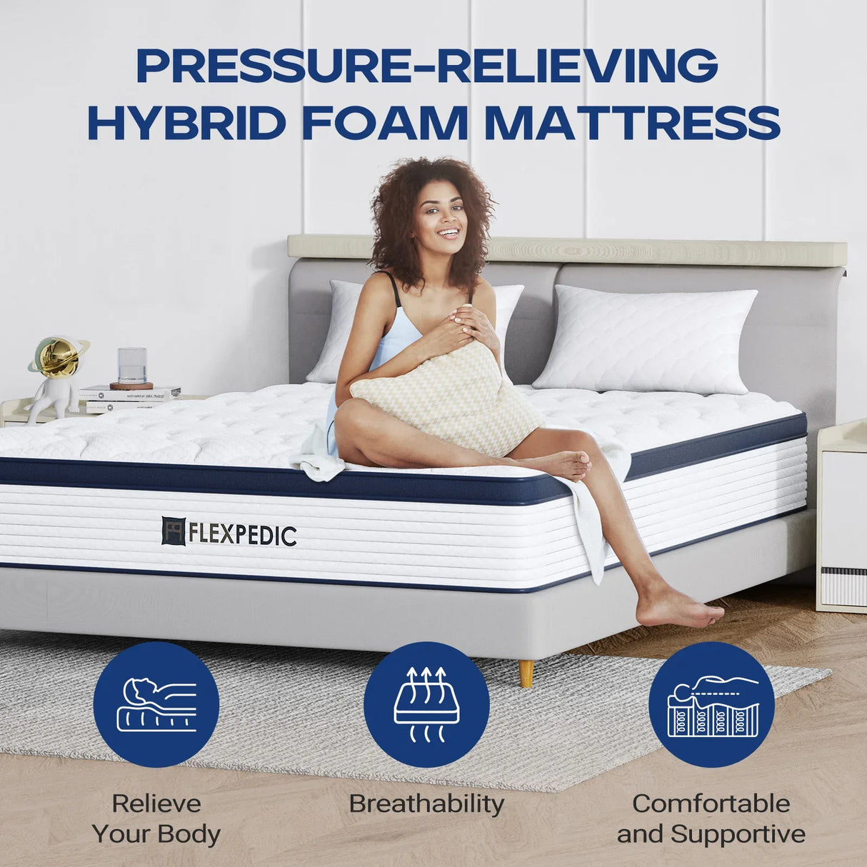 Soft 8-Inch Plush Hybrid Memory Foam Twin Mattress - Omega Lifestyles