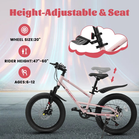 20-Inch Kids Mountain Bike With 7-Speed Front Suspension - Omega Lifestyles