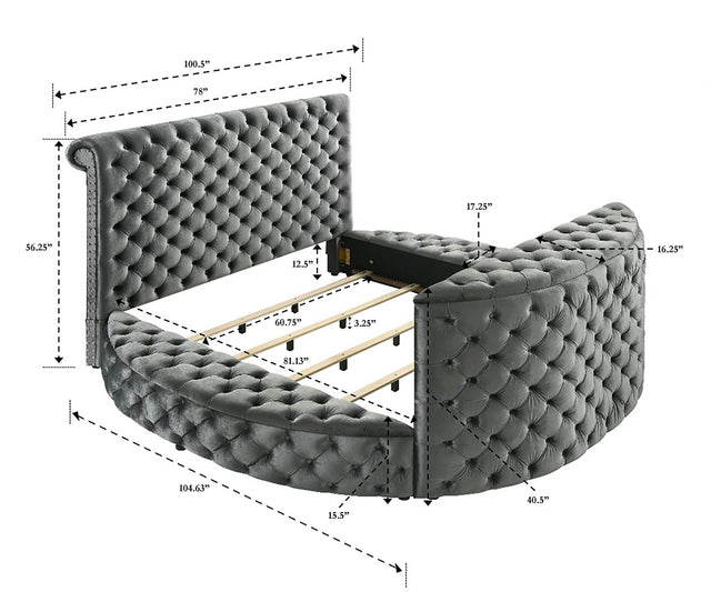Queen Storage Bed With Electric Fireplace And TV Lift - Omega Lifestyles