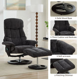 Modern Chenille Recliner Chair With Ottoman And Massage - Omega Lifestyles