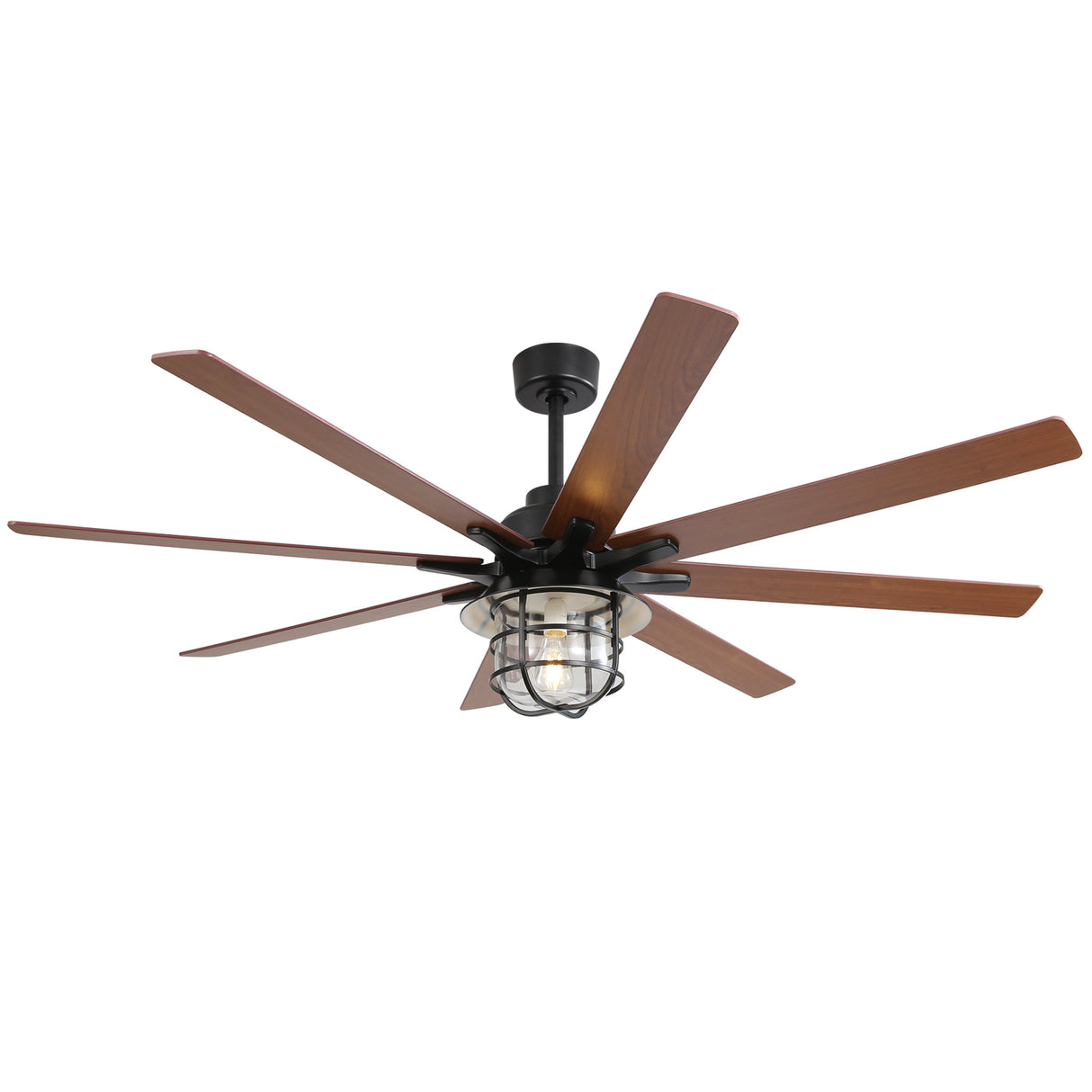 66-Inch Reversible DC Motor Remote Control Ceiling Fan With Light