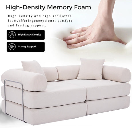 Modular Folding Corduroy Convertible Sofa Bed - Omega Lifestyles