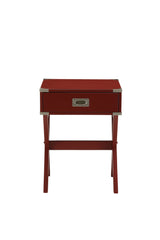 Red Finish Synthetic Wood Accent Table With Drawer - Omega Lifestyles