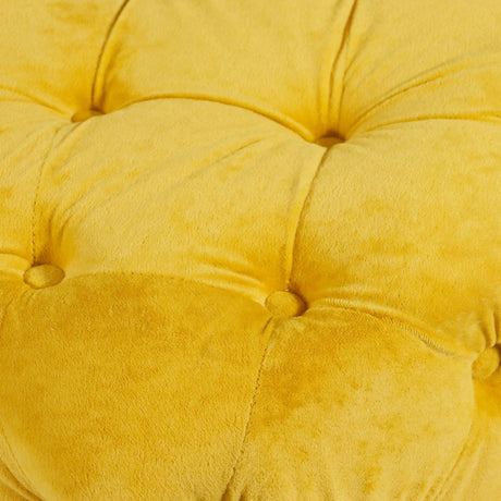 Yellow Velvet Dice-Shaped Storage Ottoman With Foam Seat - Omega Lifestyles