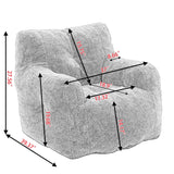 Soft Teddy Fabric Tufted Foam Bean Bag Chair Coffee - Omega Lifestyles