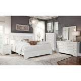 Modern White Solid Wood MDF Dresser With Crystal Hardware - Omega Lifestyles