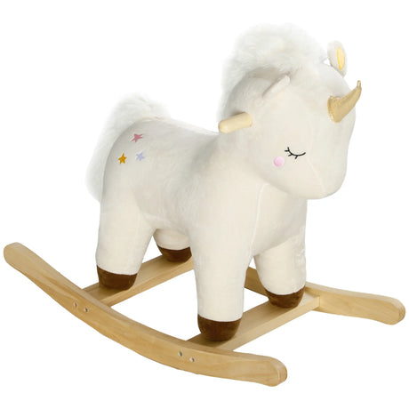 Plush Unicorn Toddler Rocking Horse With Sound - Omega Lifestyles