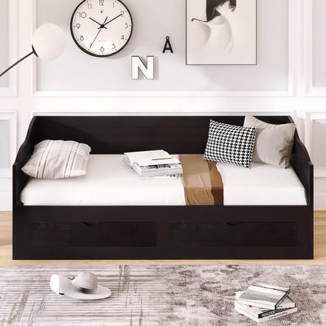 Twin Extendable Solid Wood Daybed With Trundle Drawers - Omega Lifestyles