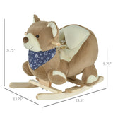 Bear Plush Toddler Rocking Horse With Lullaby and Pedals - Omega Lifestyles