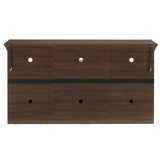 Farmhouse Espresso TV Stand With Fireplace Insert - Sleep Galleria