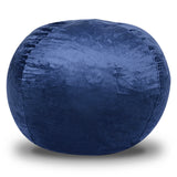 Minky Velvet Memory Foam Bean Bag Chair Navy - Omega Lifestyles