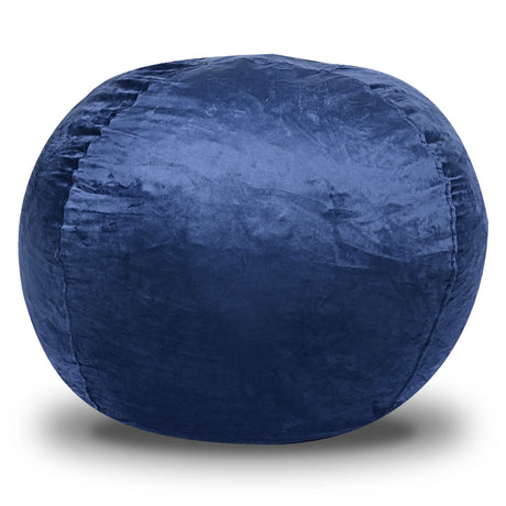 Minky Velvet Memory Foam Bean Bag Chair Navy - Omega Lifestyles