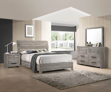 Contemporary Rustic Gray Wood King Platform Bed Frame - Omega Lifestyles