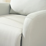 Modern Light Gray PU Rocking Recliner Chair With Footrest - Omega Lifestyles