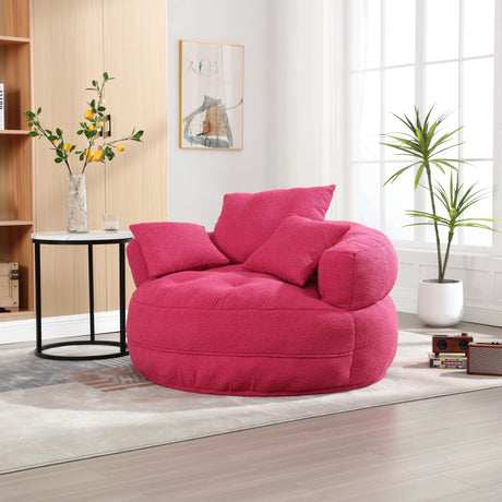 Modern Chenille Sponge Circular Sleeper Chair With Pillows - Omega Lifestyles