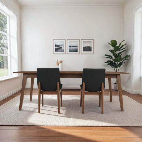 Set of 2 Vegan Leather Mid-Century Modern Dining Chairs - Omega Lifestyles