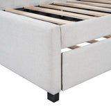 Upholstered Twin Daybed With Linen Fabric Trundle - Omega Lifestyles