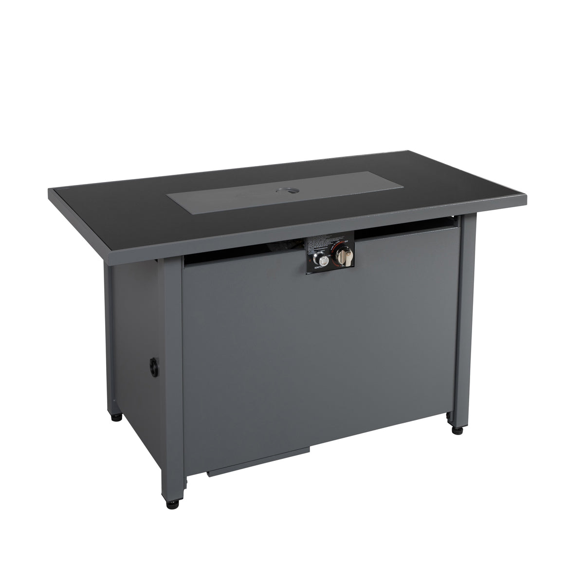 Modern Steel Outdoor Black Fire Pit Table With Lid