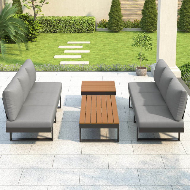 Adjustable Reclining Outdoor Sectional Patio Furniture Set - Omega Lifestyles