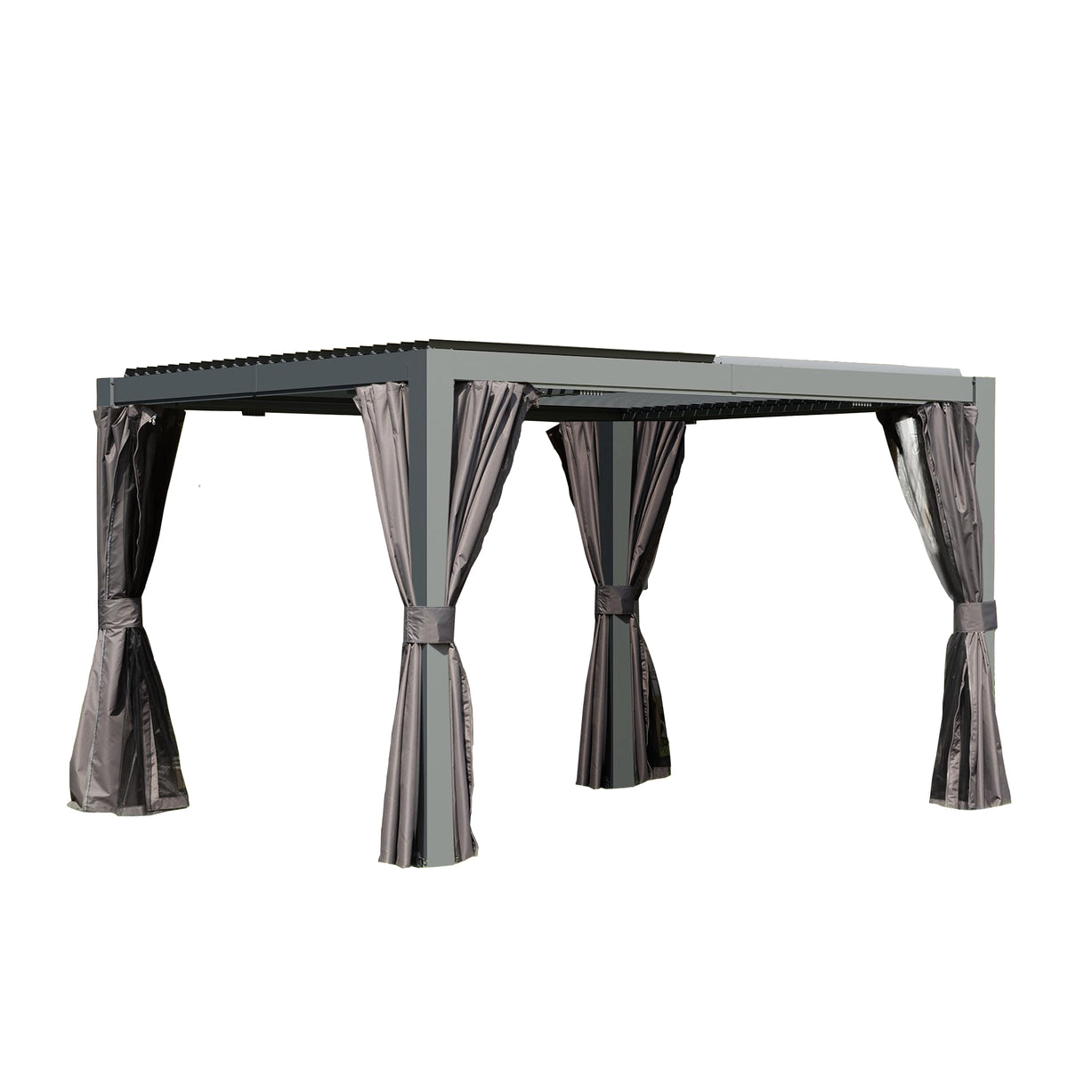 10x12-Foot Adjustable Aluminum Louvered Outdoor Pergola Gray