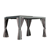 10x12-Foot Adjustable Aluminum Louvered Outdoor Pergola Gray