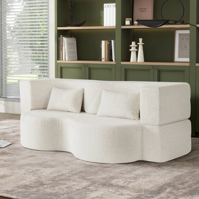 Soft 76-Inch Foldable Memory Foam Sofa Bed With Pillows - Omega Lifestyles
