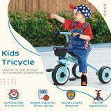 Adjustable Seat Toddler Metal Kids Tricycle With Basket Bell - Omega Lifestyles