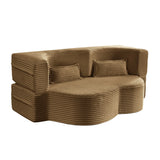 Full Size Folding Plush Corduroy Sleeper Sofa Bed With Pillows - Omega Lifestyles