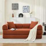 Corduroy Folding Sofa Bed With Foam Mattress And Pillows - Omega Lifestyles