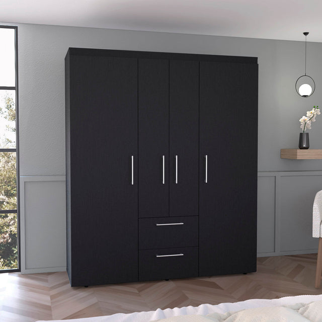 Modern Multi-Section Bedroom Wardrobe With Drawers - Omega Lifestyles