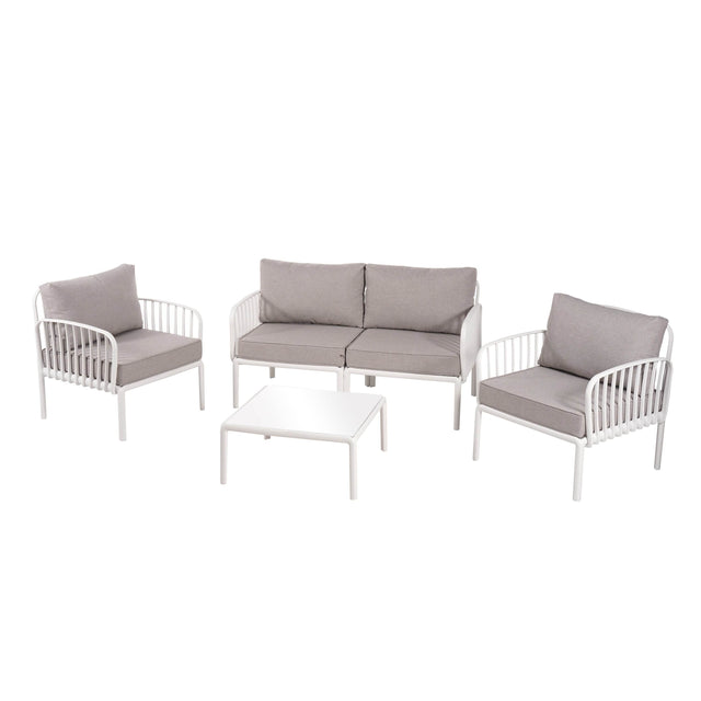 5-Piece Modern Outdoor Patio Seating Set With Cushions - Omega Lifestyles