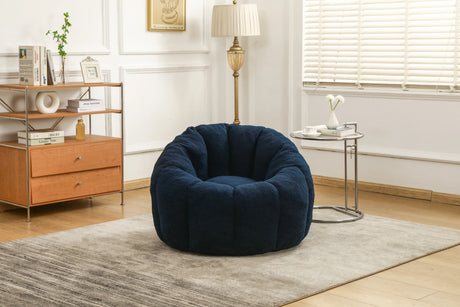 Plush Teddy Fabric Ergonomic Foam Filled Bean Bag Chair - Omega Lifestyles