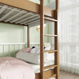 Twin Over Twin Rubber Wood Teddy Fleece Upholstered Bunk Bed - Omega Lifestyles