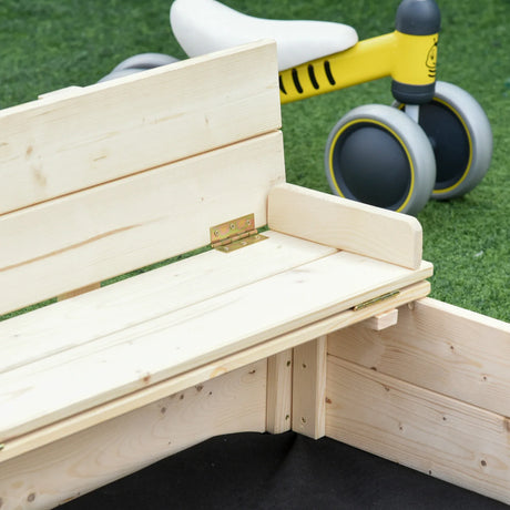 Kids Wooden Sandbox With Foldable Bench And Storage Boxes - Omega Lifestyles