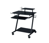 Black Metal Synthetic Wood Rectangular Gaming Desk - Omega Lifestyles