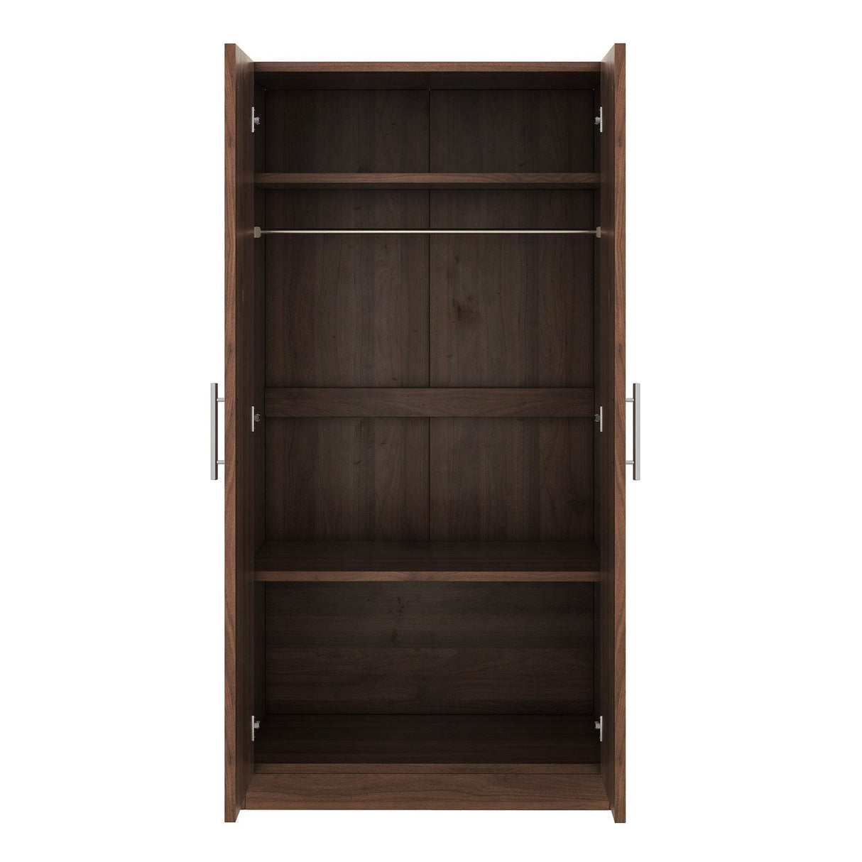 2-Door Solid Wood Wardrobe Armoire With Shelves - Omega Lifestyles