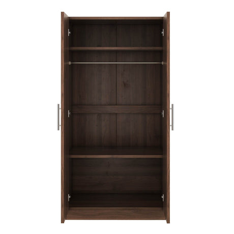 2-Door Solid Wood Wardrobe Armoire With Shelves - Omega Lifestyles