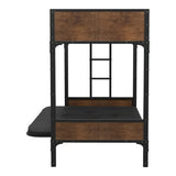 Industrial Metal Wood Twin Over Futon Bunk Bed - Omega Lifestyles