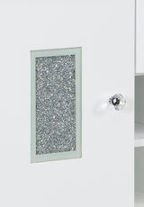 Contemporary White High Gloss Synthetic Wood Server Cabinet - Omega Lifestyles