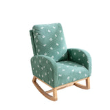 Green Boucle Foam Nursery Rocking Chair With Side Pocket - Omega Lifestyles